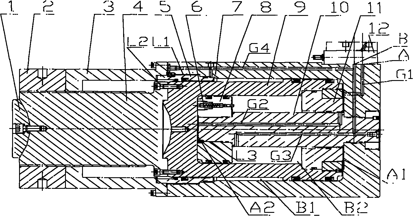 Steel support shaft stress adaptive system real-time compensating hydraulic oil cylinder for base pit