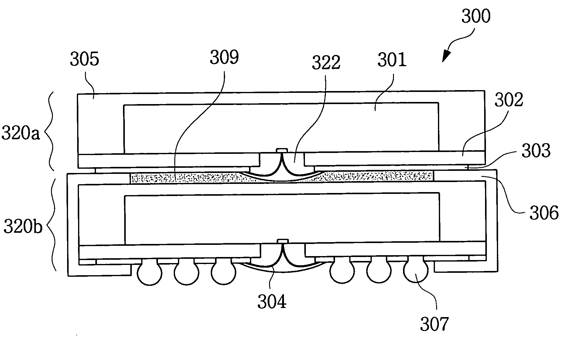 Area array type package stack and manufacturing method thereof