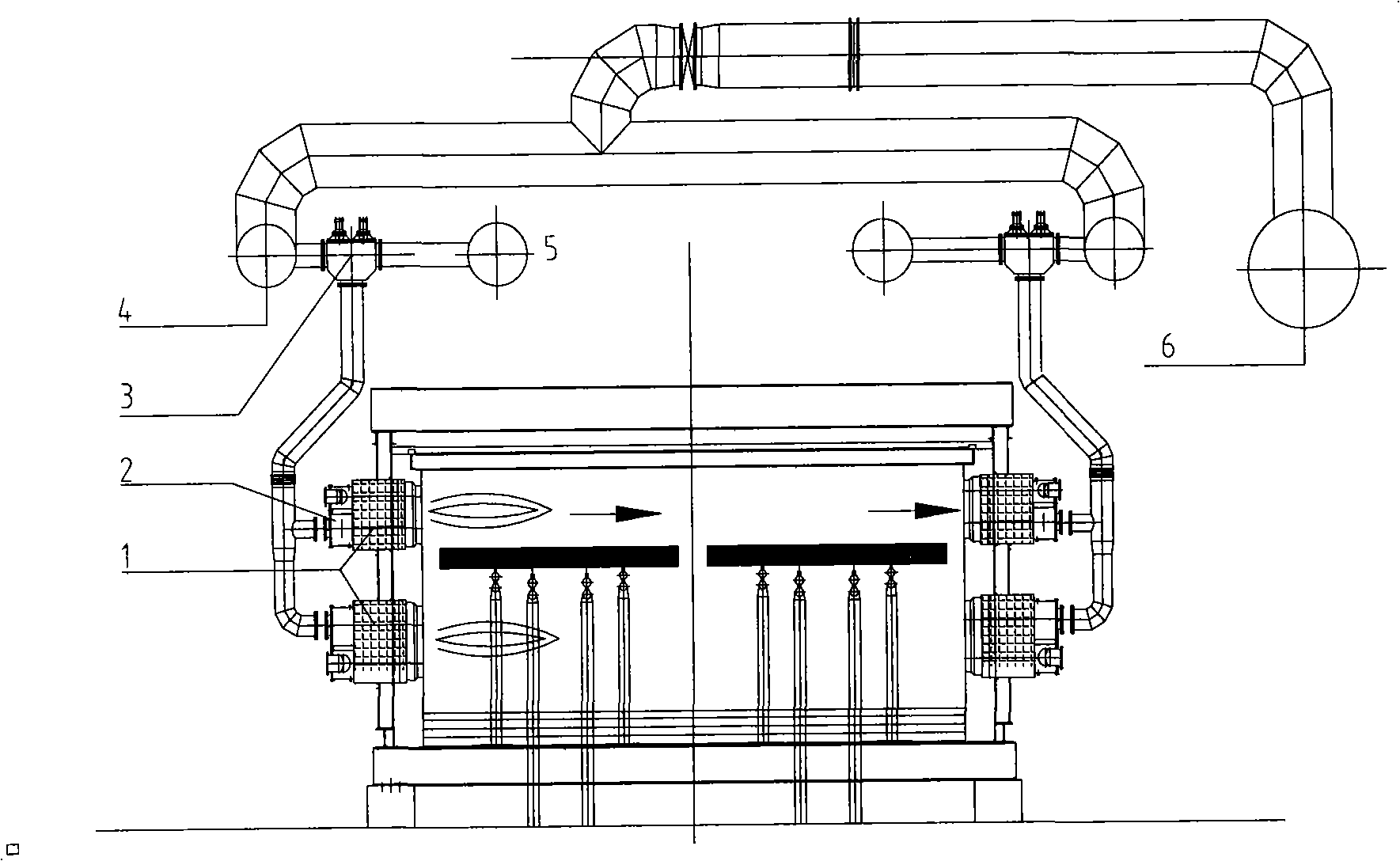 Method for using blast furnace gas to heat of large-scale walking beam type plate blank heating furnace