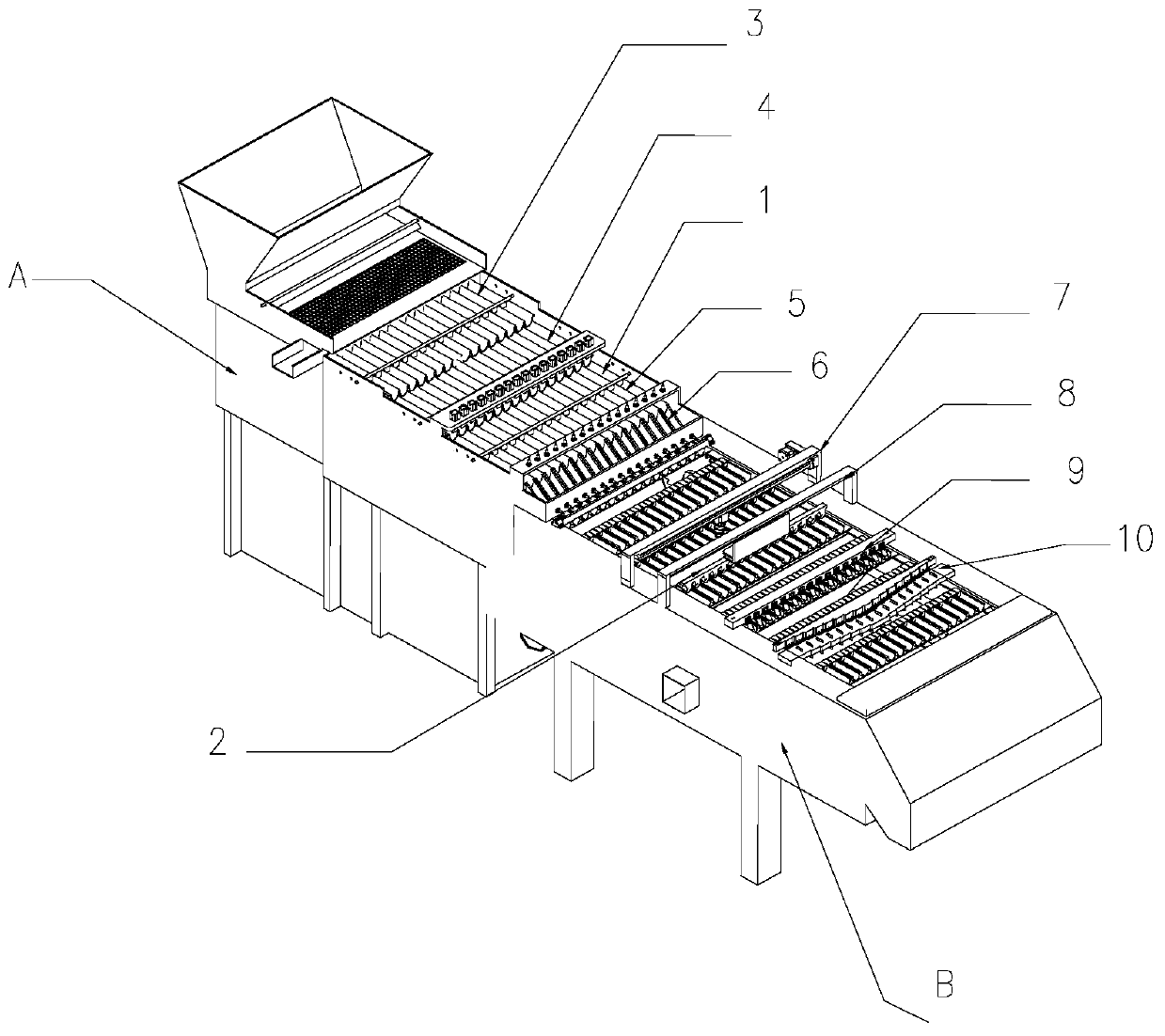 Betel nut automatic seed selection and cutting machine