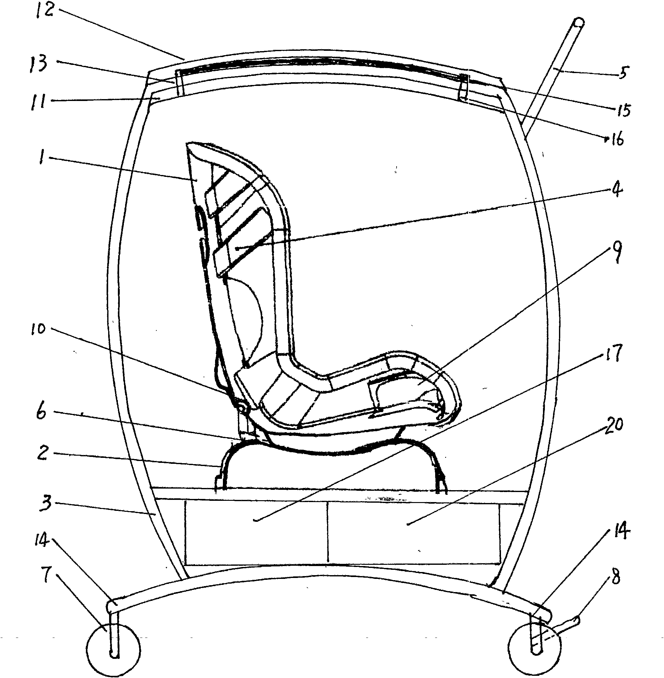 Sail top photovoltaic baby-faced sitting-lying trolley