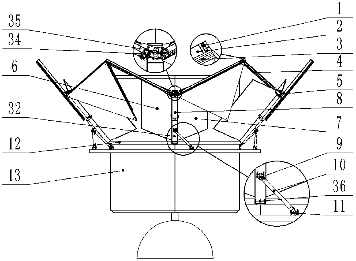 Large-area unfoldable solar energy turnover plate