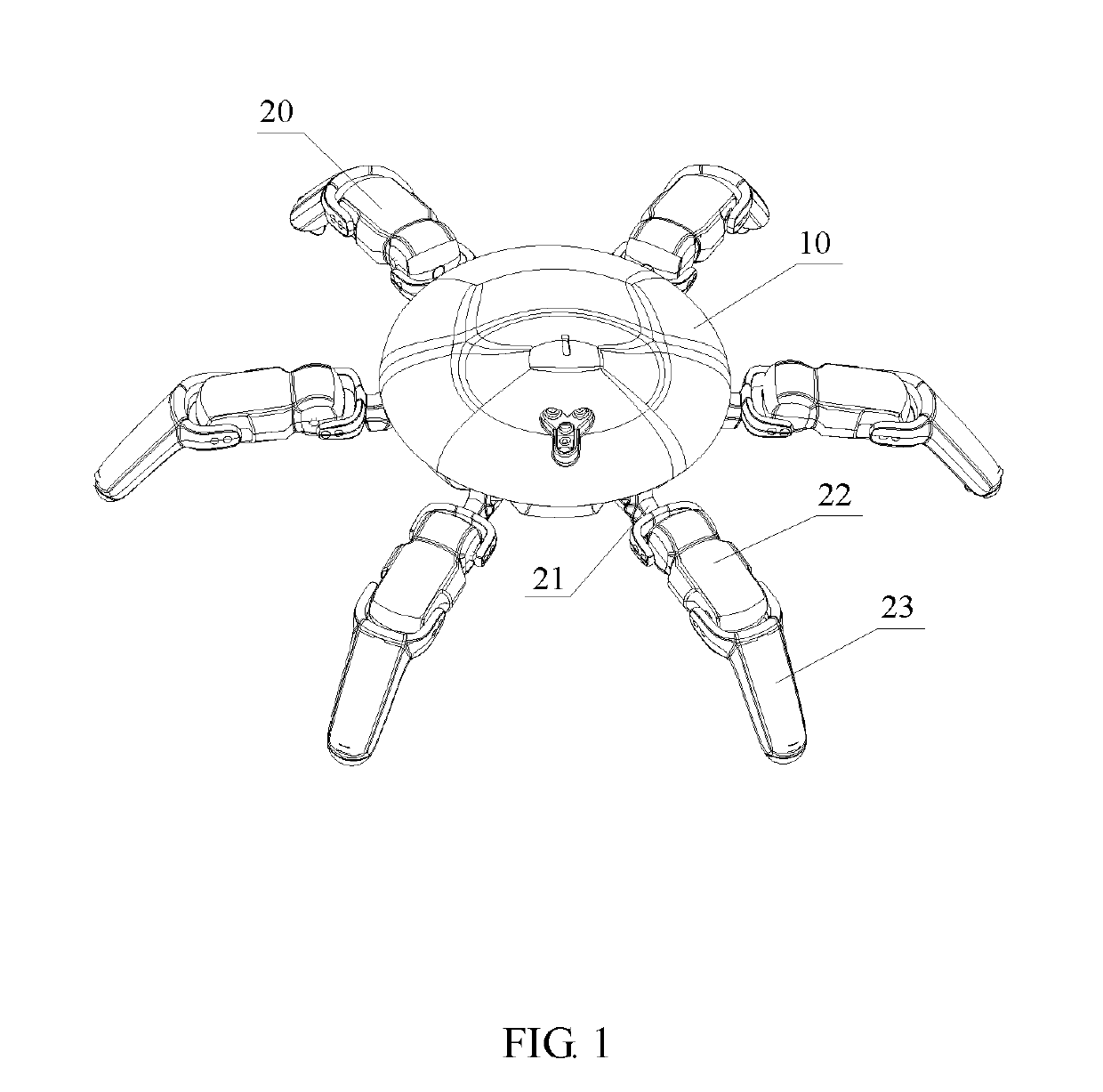 General-purpose six-legged walking robot, and main structure thereof