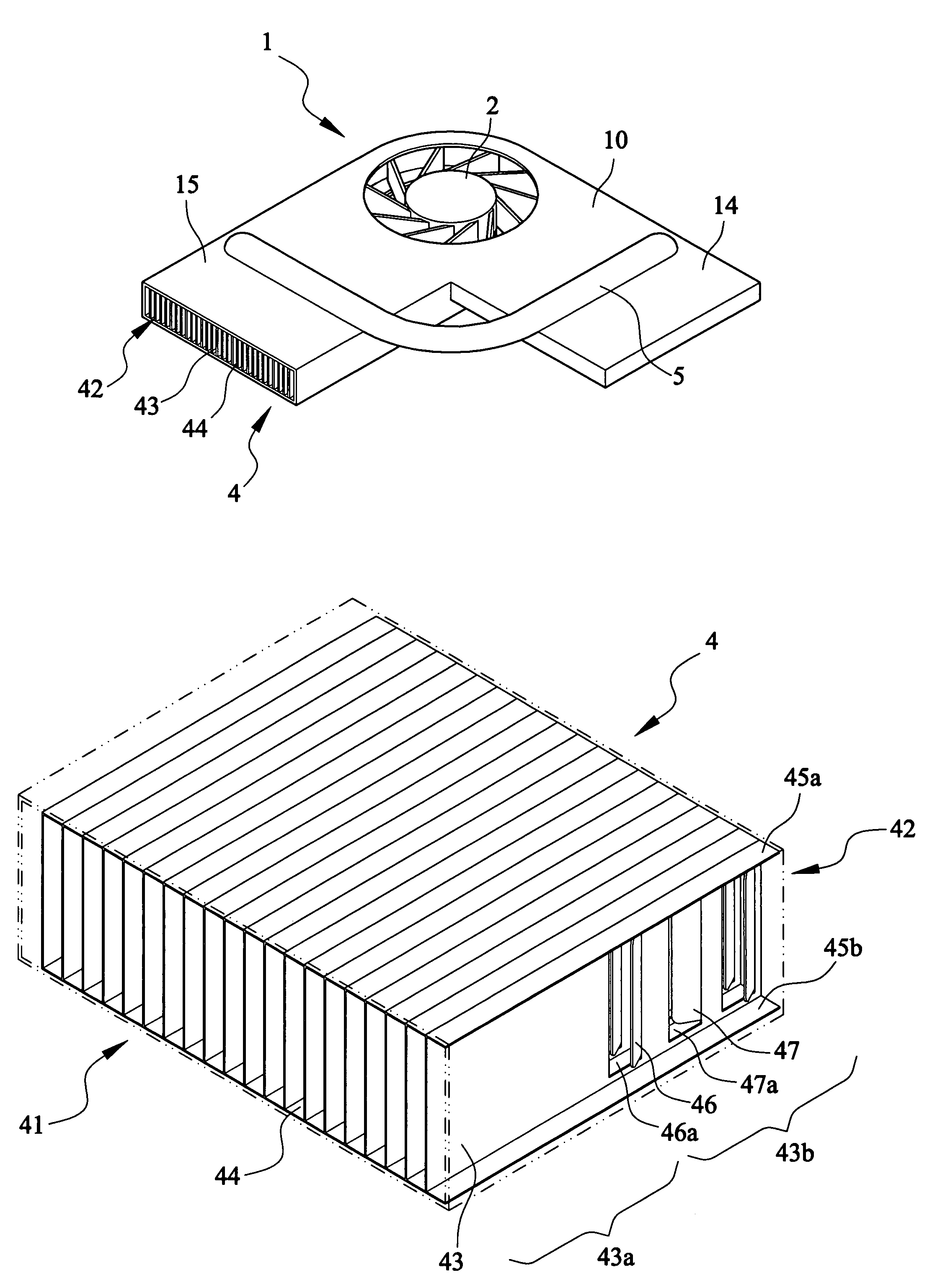 Finned heat dissipation module having flow guide