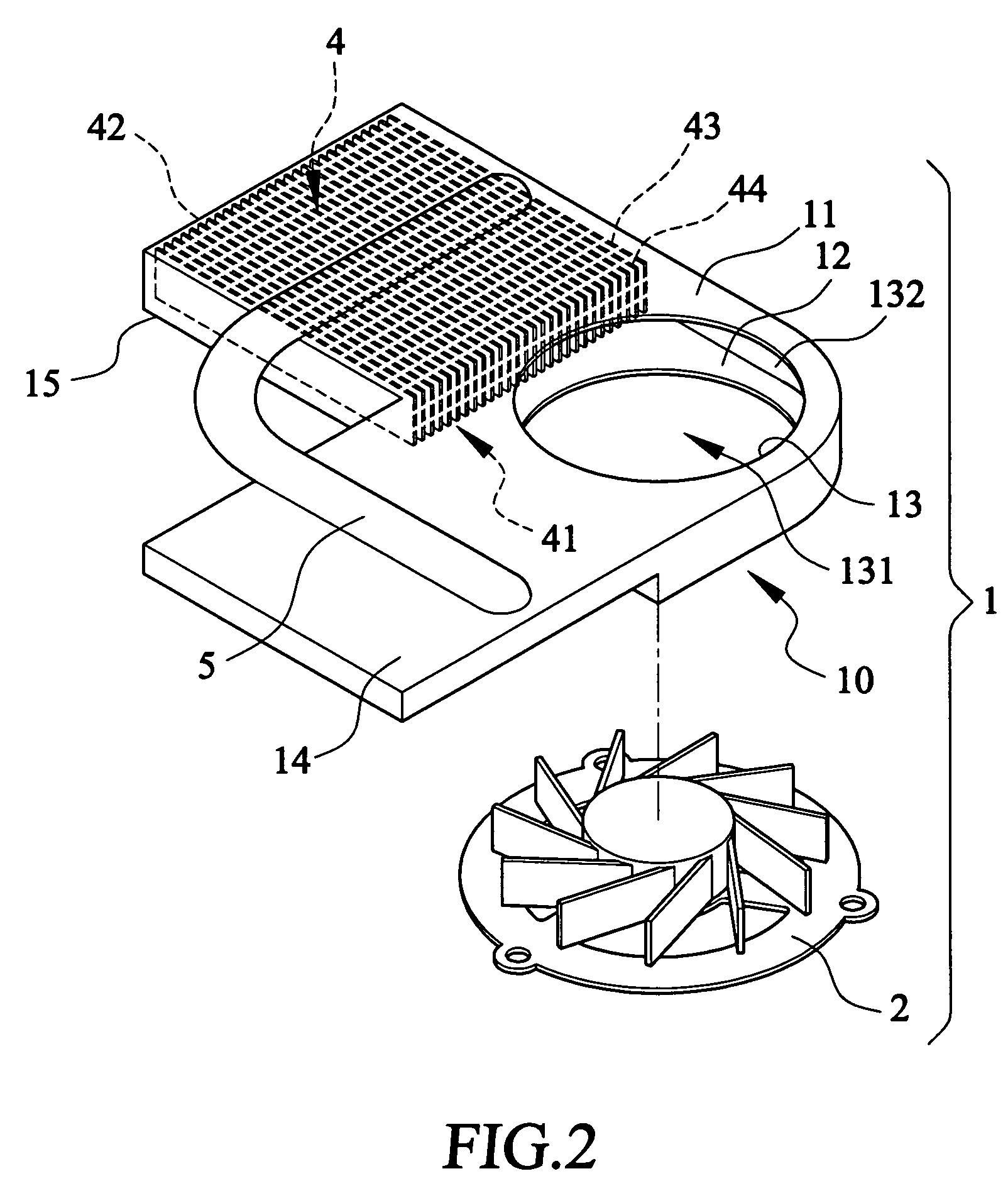 Finned heat dissipation module having flow guide