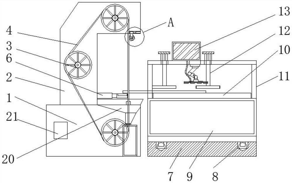 A band saw machine for cutting carbon fiber hood