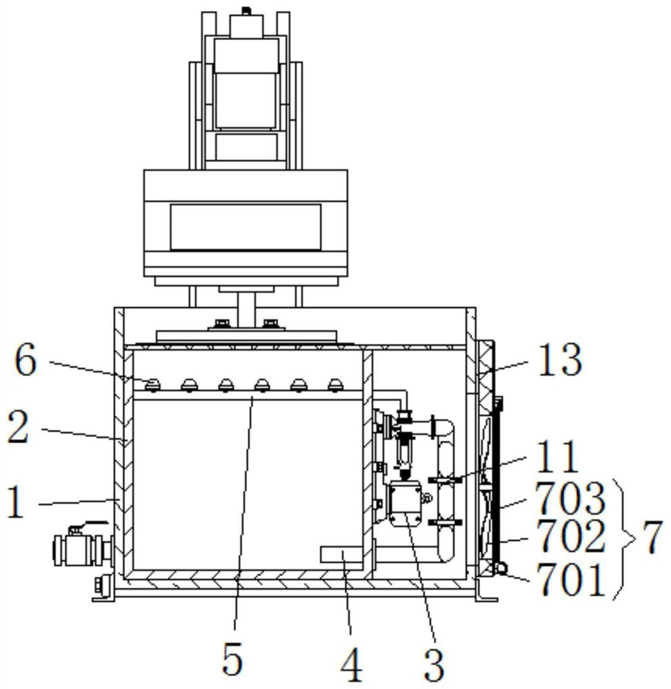 Cooling mechanism of polishing device for photovoltaic glass production