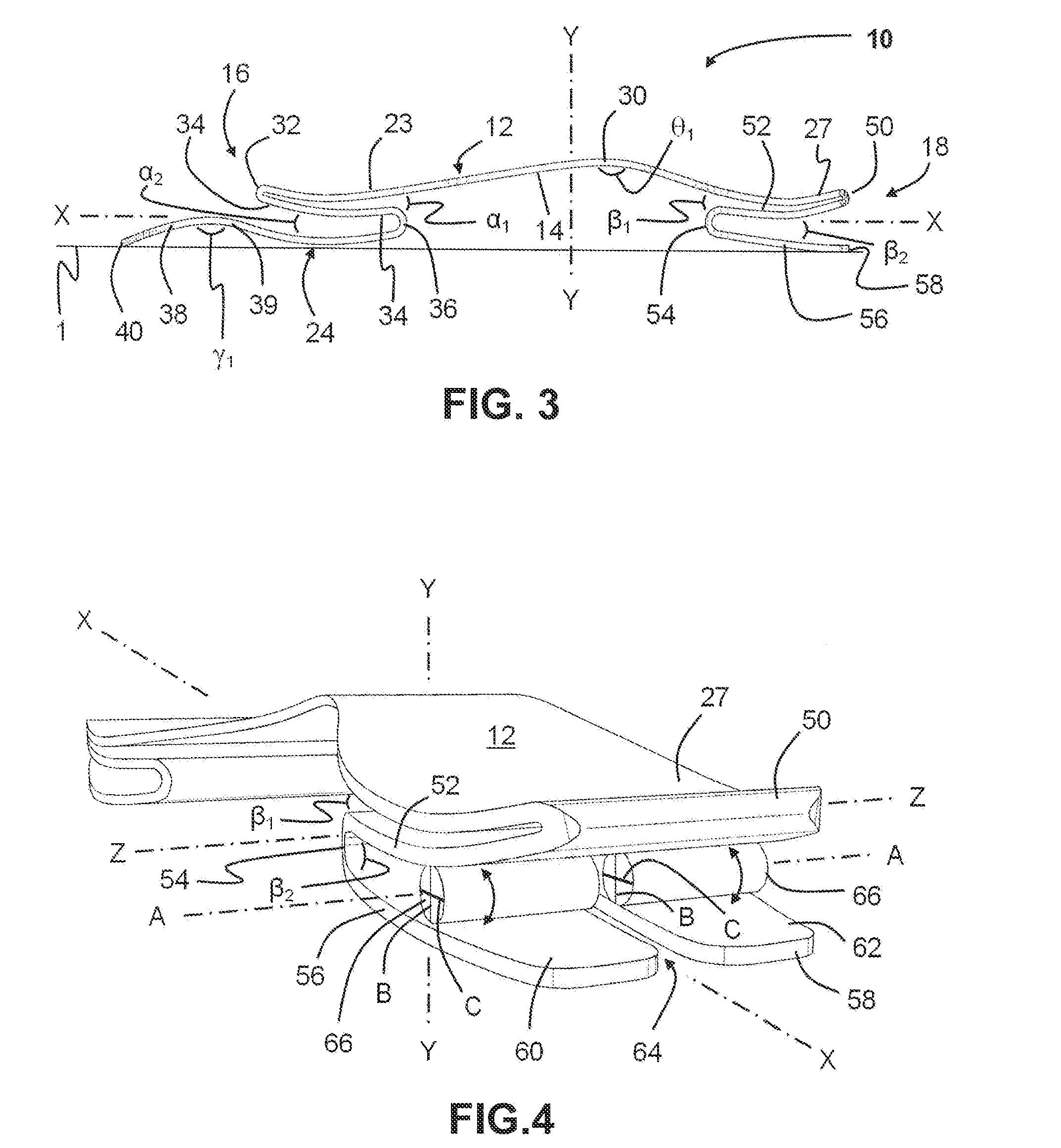 Shoe sole with energy restoring device