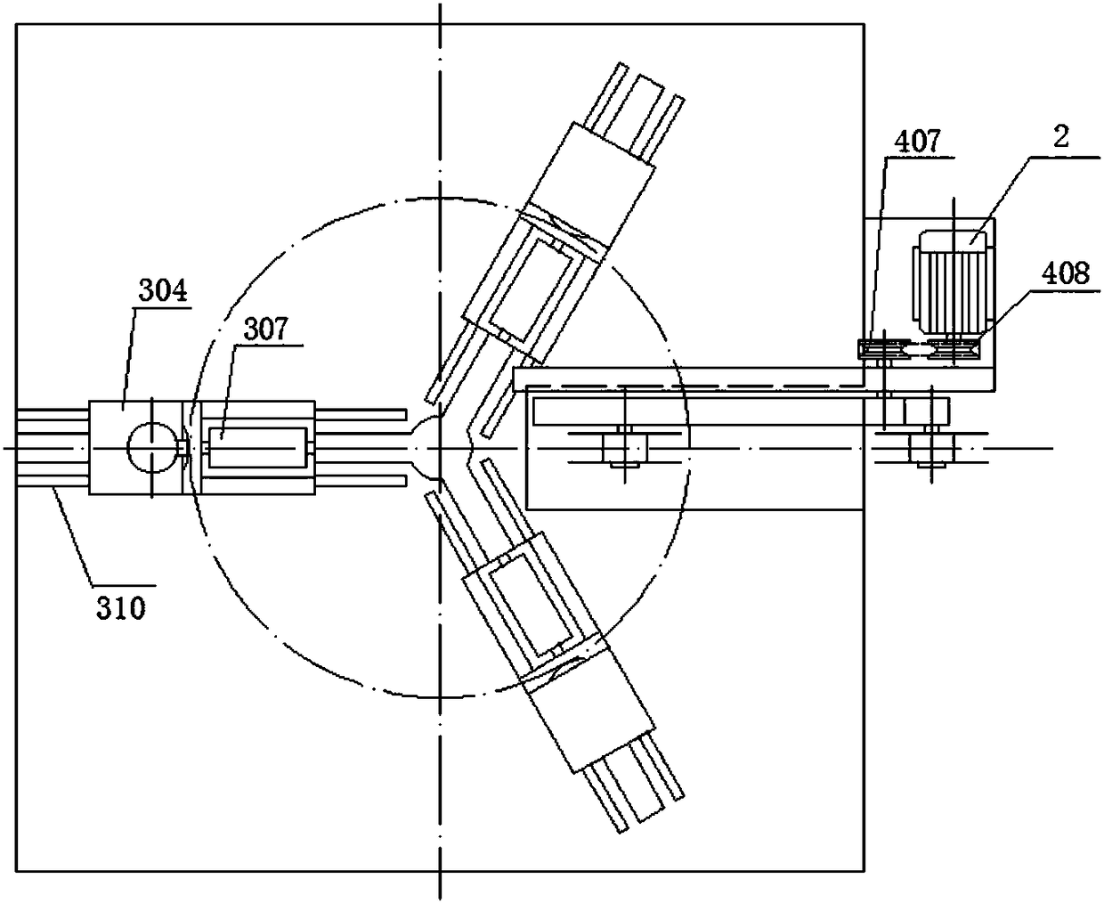 High-efficiency packaging machine and packaging method for rotating bearing