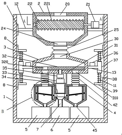 Waste crushing device for building construction