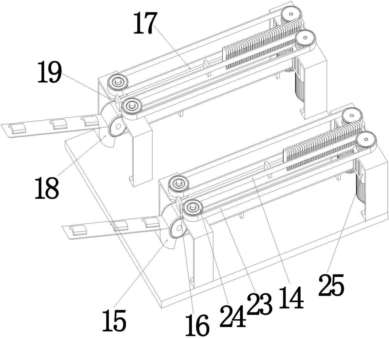 An automatic production line suitable for magnetic tile packaging and its realization method