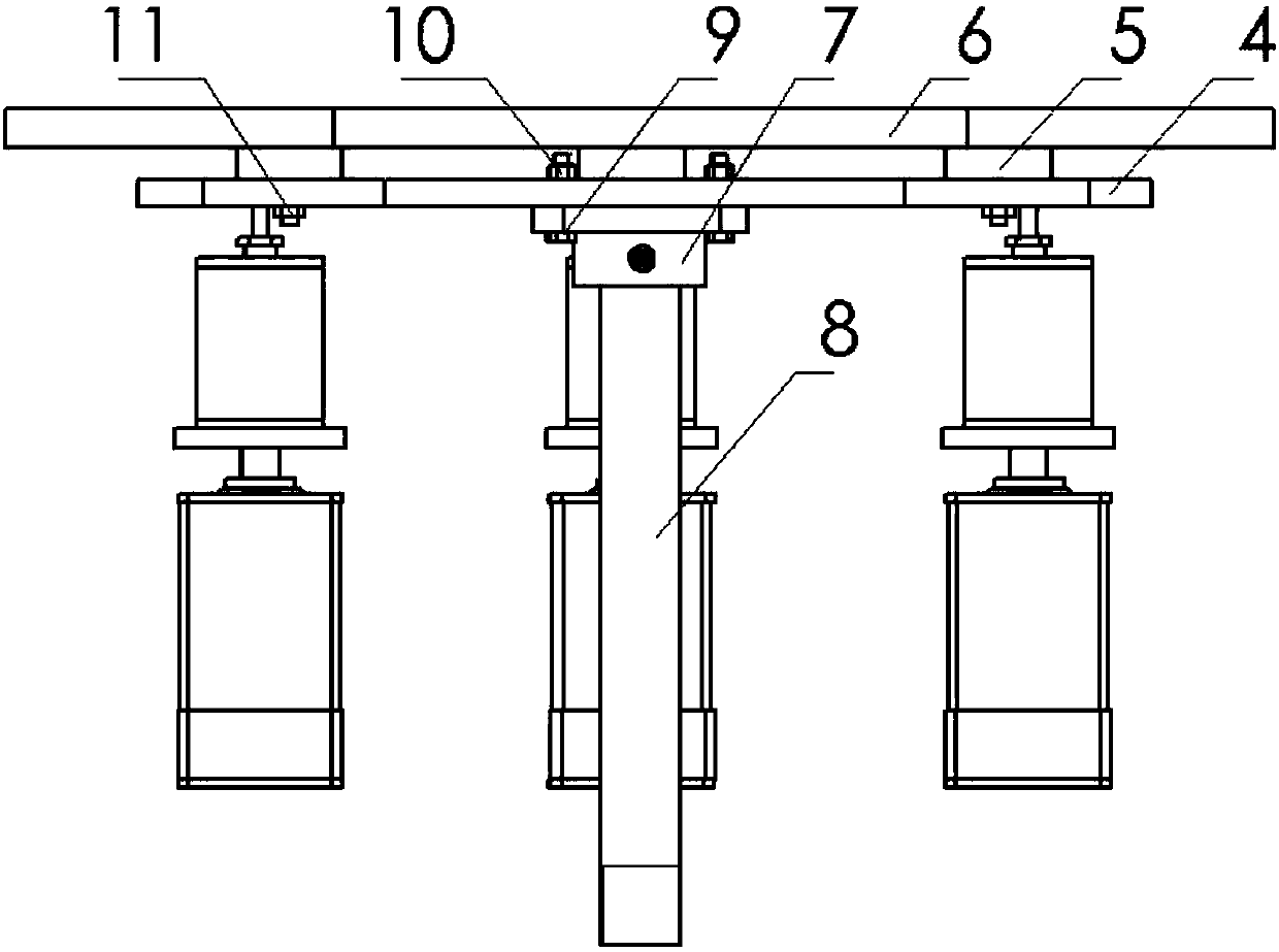 Magnetostriction type double-stage displacement regulating mechanism for multiple spliced mirror surfaces