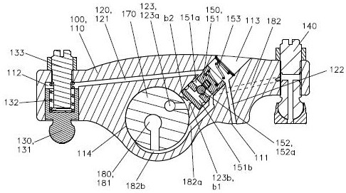 Self-resetting single-valve main and auxiliary piston hydraulic driving device and method for push rod engine