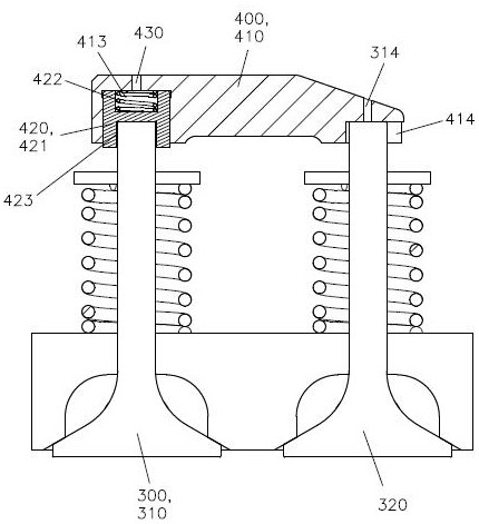 Self-resetting single-valve main and auxiliary piston hydraulic driving device and method for push rod engine