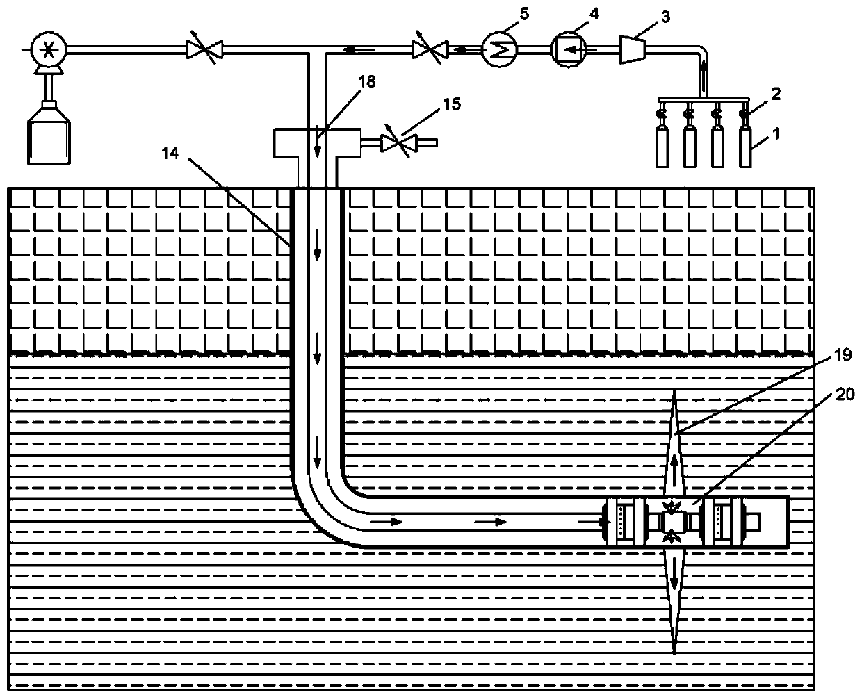 High pressure nitrogen-low temperature liquid nitrogen composite fracturing method for oil and gas production increasing