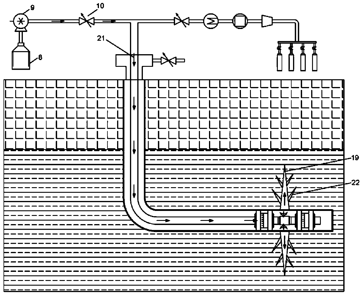 High pressure nitrogen-low temperature liquid nitrogen composite fracturing method for oil and gas production increasing