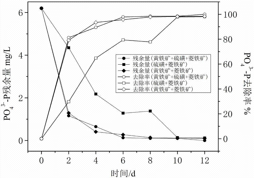 Sewage treatment method for simultaneously removing phosphor and nitrogen in process of reinforcing autotrophic denitrification of sulfur