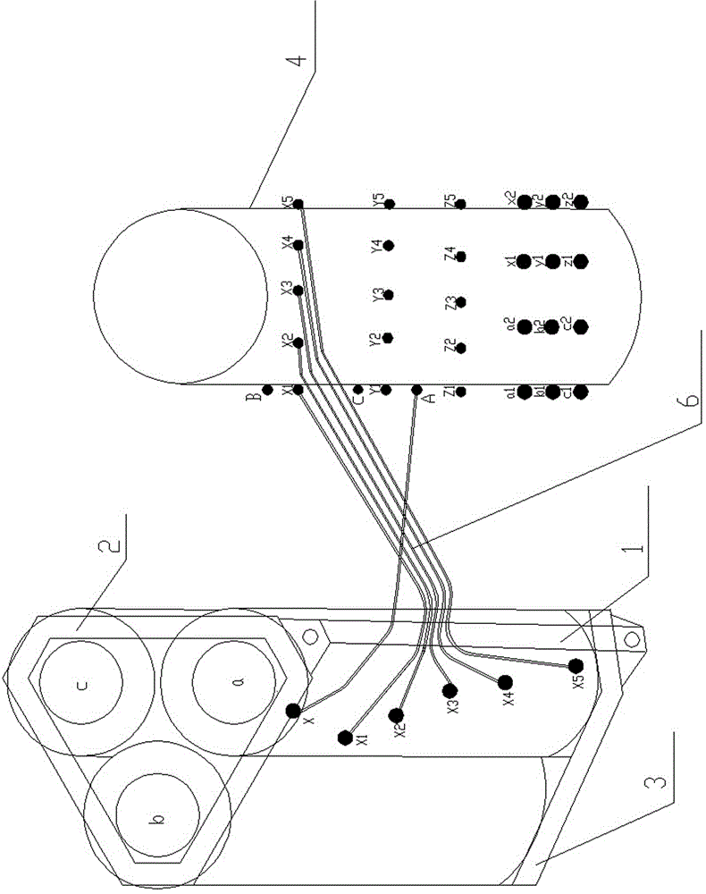 A wiring method of a triangular three-dimensional coil core on-load capacity-adjusting voltage-regulating transformer