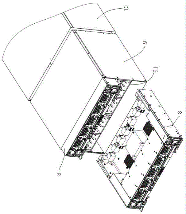 Server exchange module integrating power supply and heat dissipation