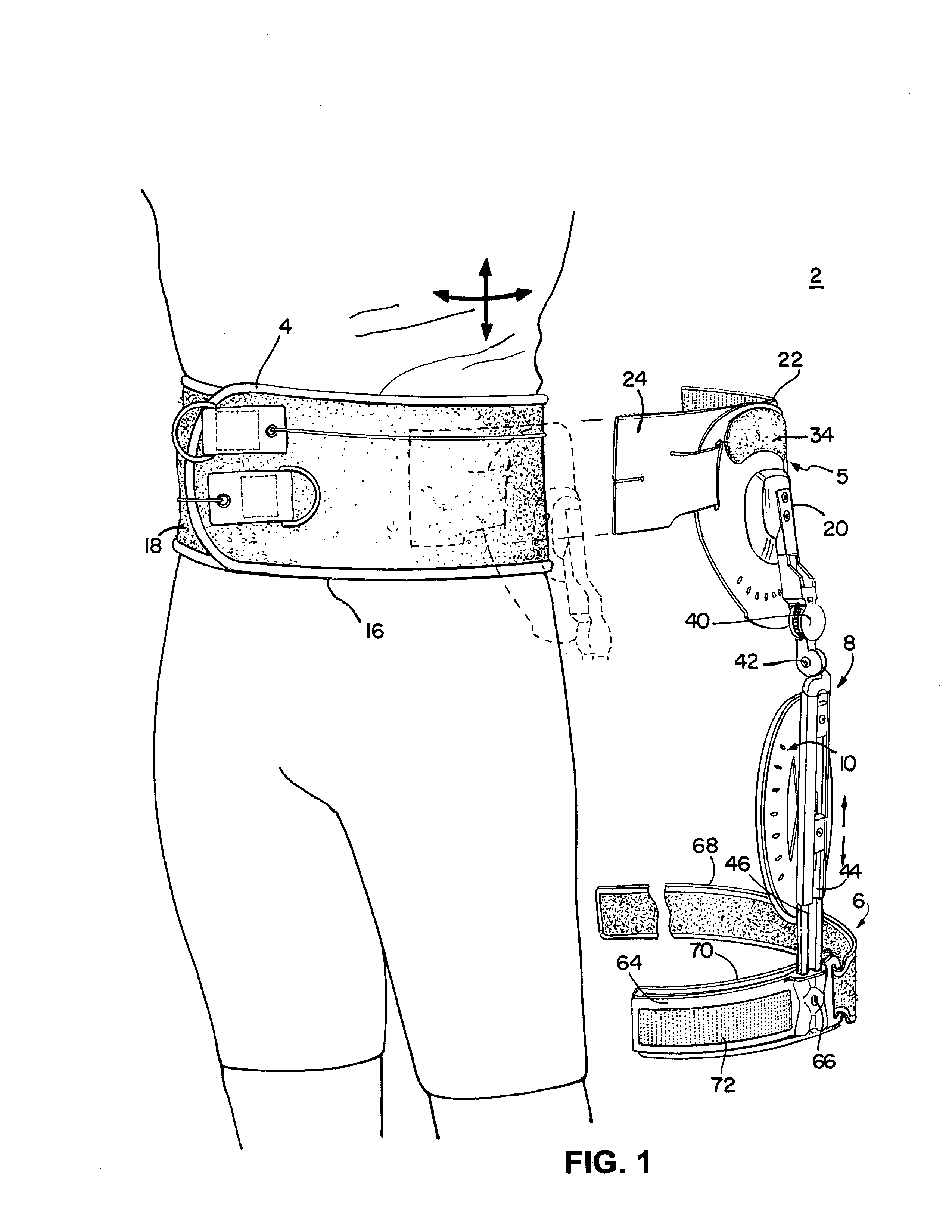 Adjustable multi-component hip orthosis