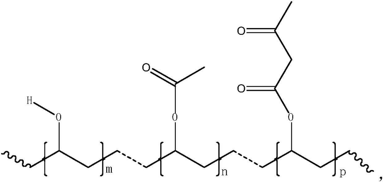 Acetoacetyl modified polyvinyl alcohol as well as preparation method and application thereof