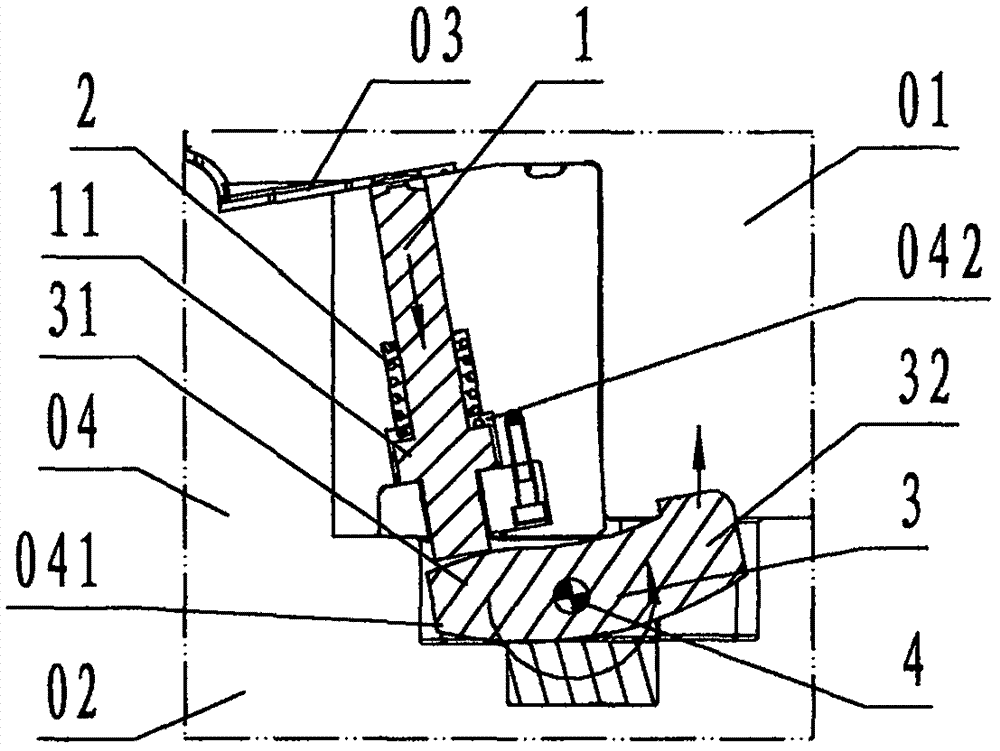 Simple inclined core pulling device for injection mold