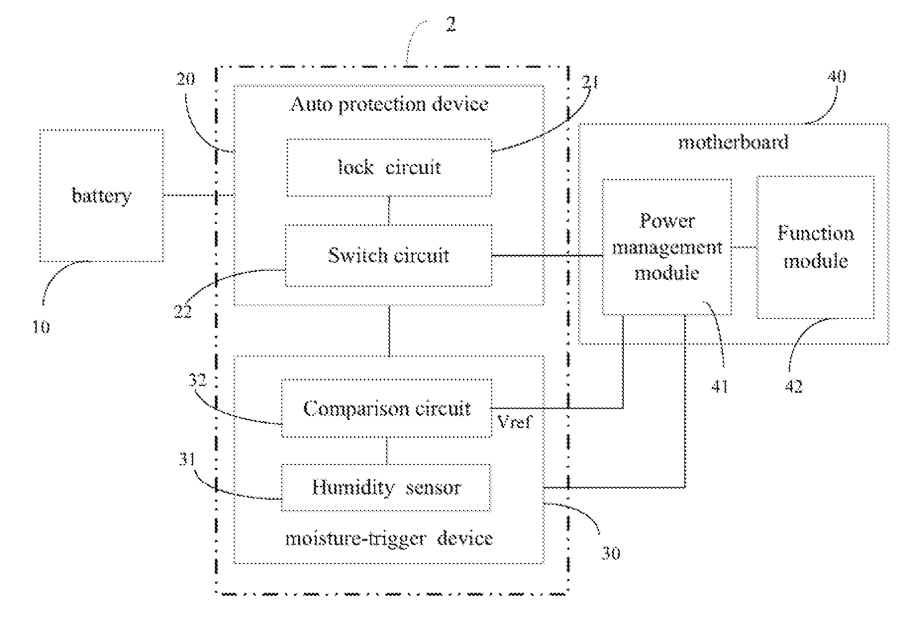 Humidity detection and power cut-off device