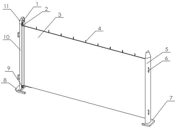 A dustproof safety isolation enclosure device for a construction site