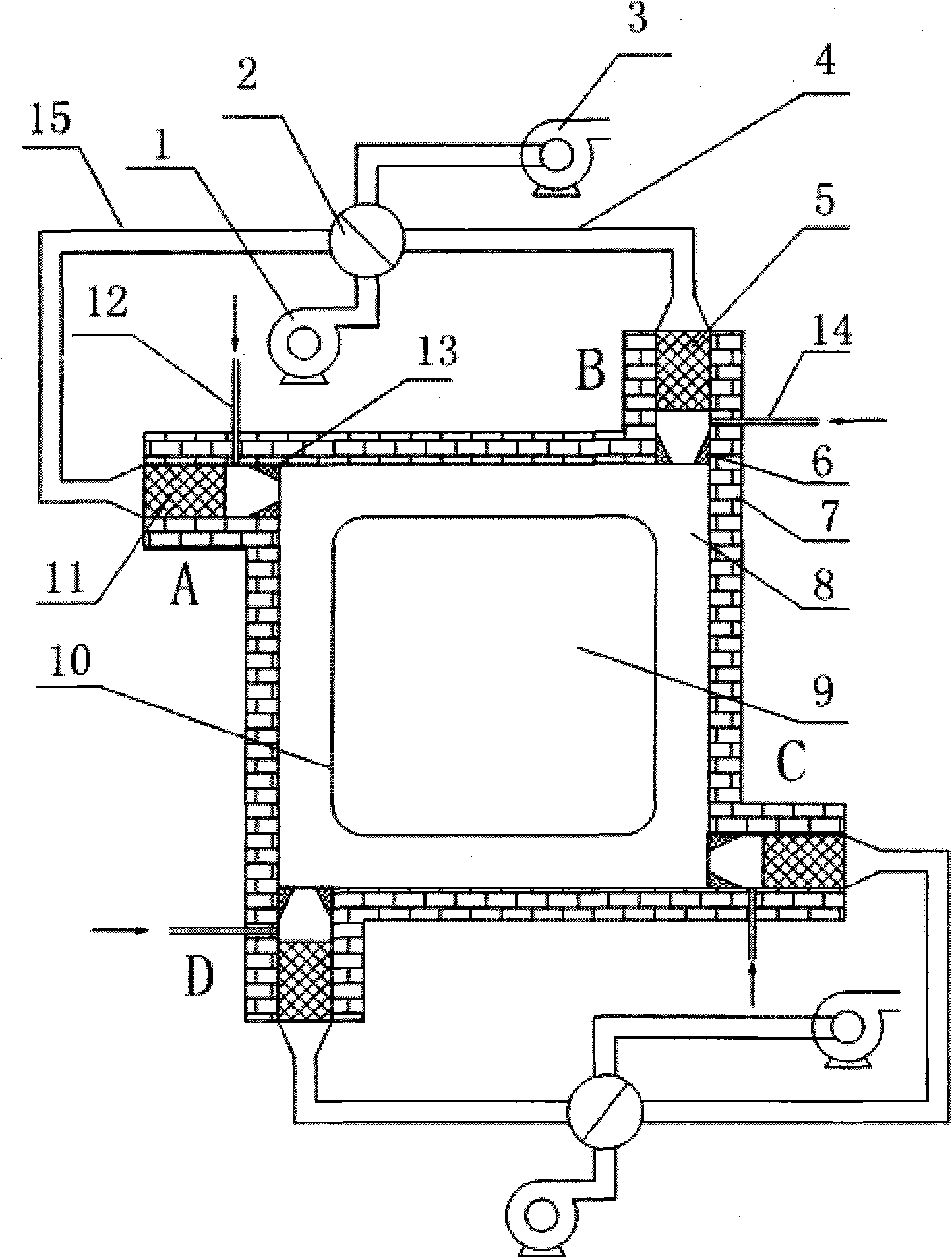 Heat accumulating type heating furnace with smoke backflow