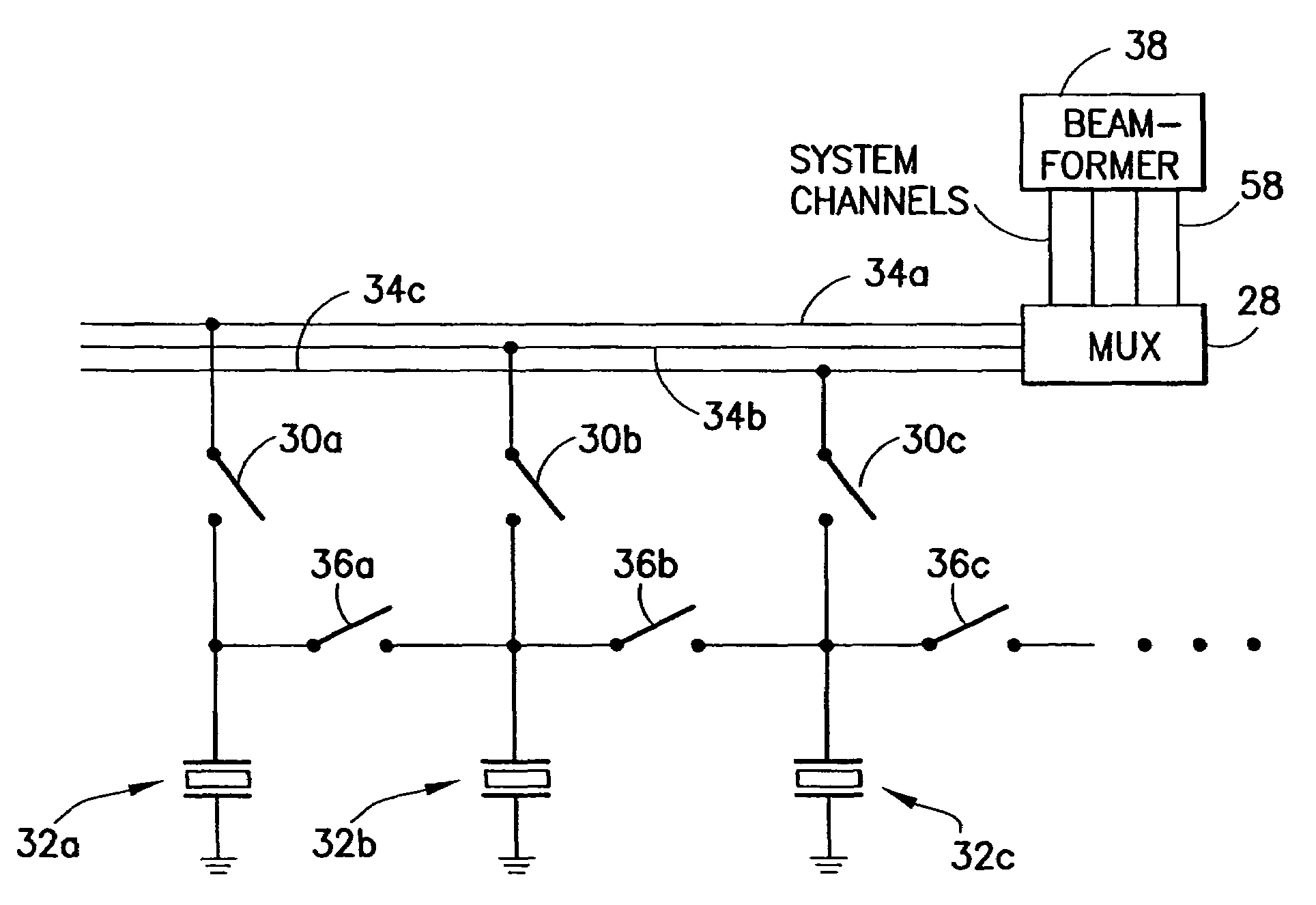 Reconfigurable linear sensor arrays for reduced channel count