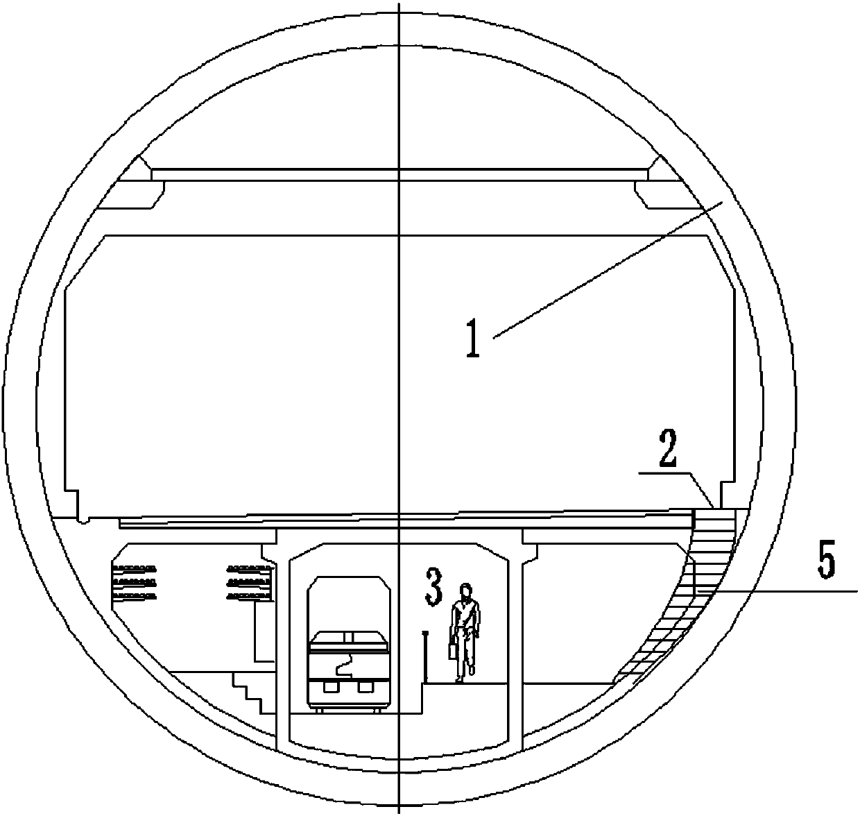 Ventilation method for ensuring positive pressure of lower evacuation channel of long and large shield tunnel