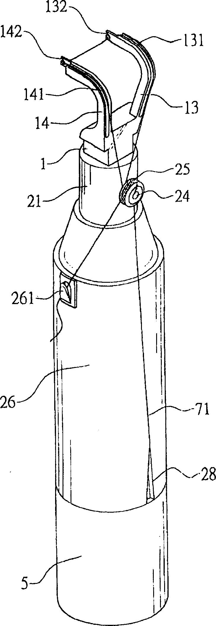 Dental floss opener for dental floss device