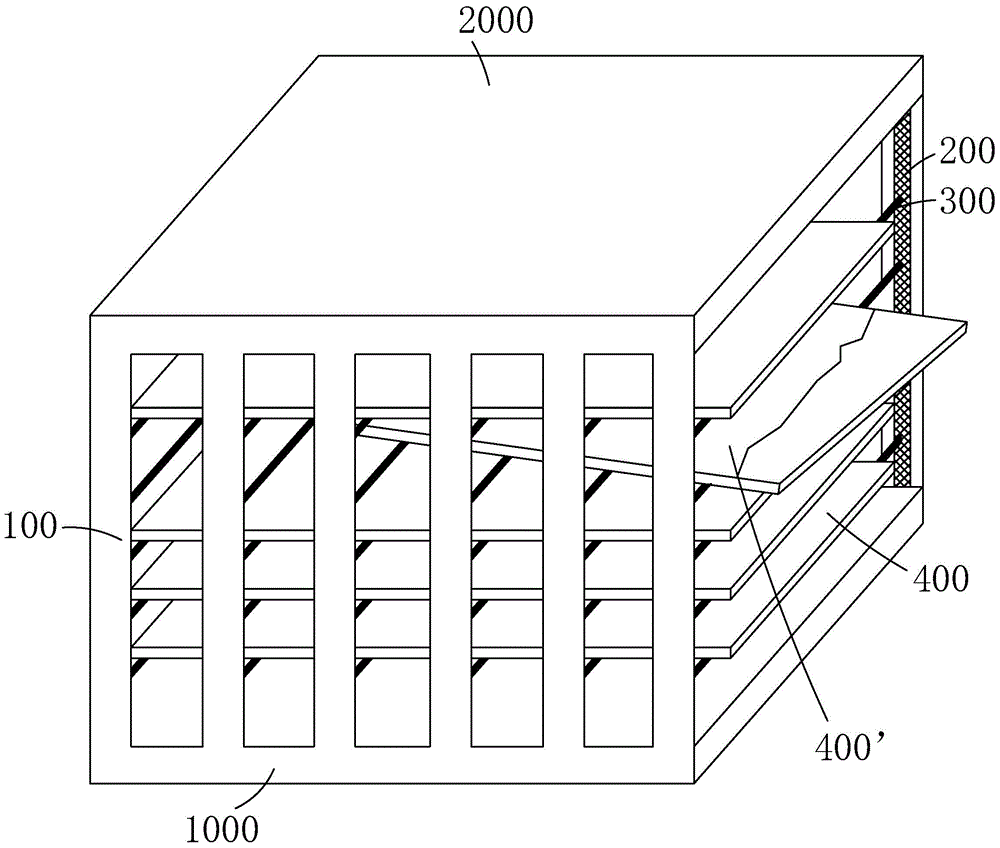 Clamping box for glass substrate storage