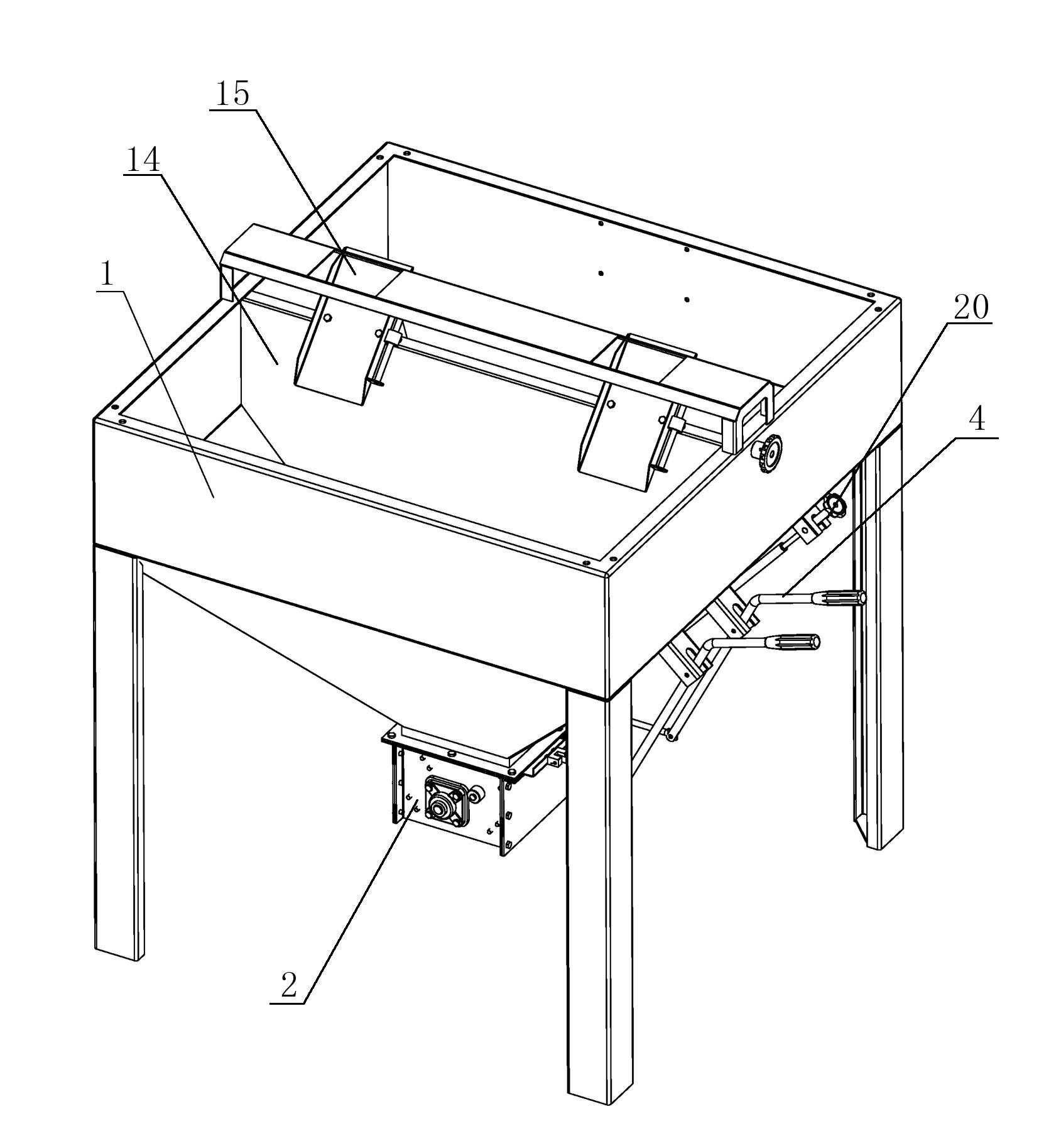 Material dividing and feeding large hopper