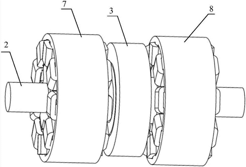 Double-stator circumferential direction misalignment angle electro-magnetic direct current motor and control method thereof