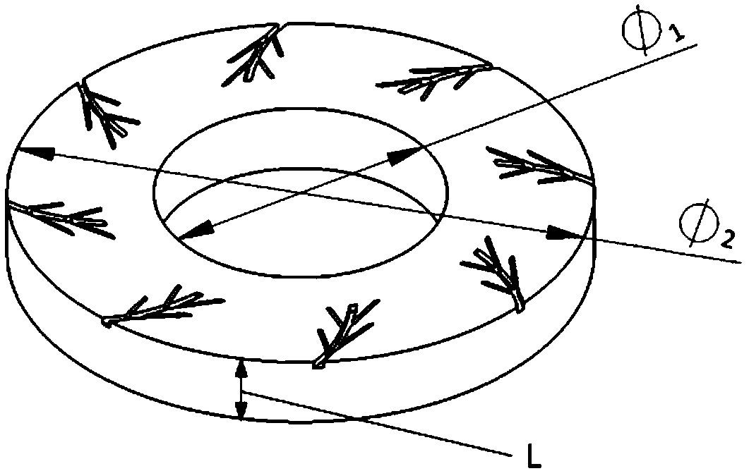 A mechanical seal structure with vein-shaped grooves on the end face