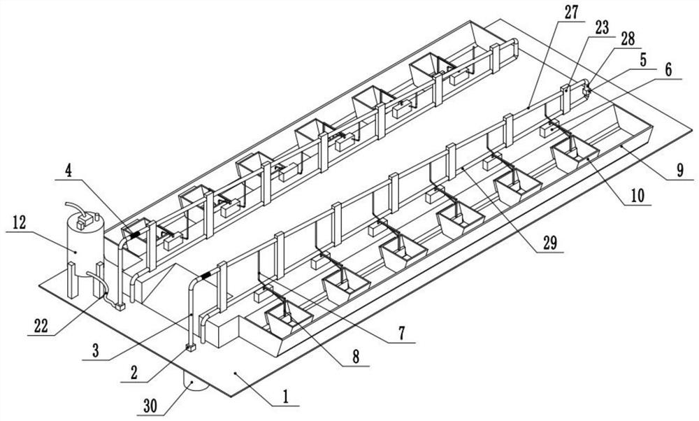 Quantitative water injection device for modern livestock breeding