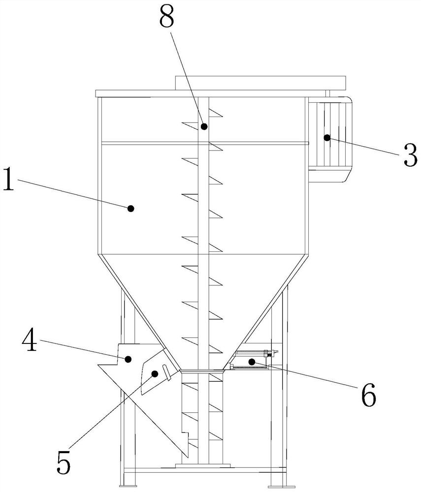 A vertical mixer for plastic shell production with high discharge function