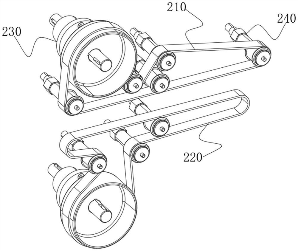 Distance-adjustable paper box conveying equipment