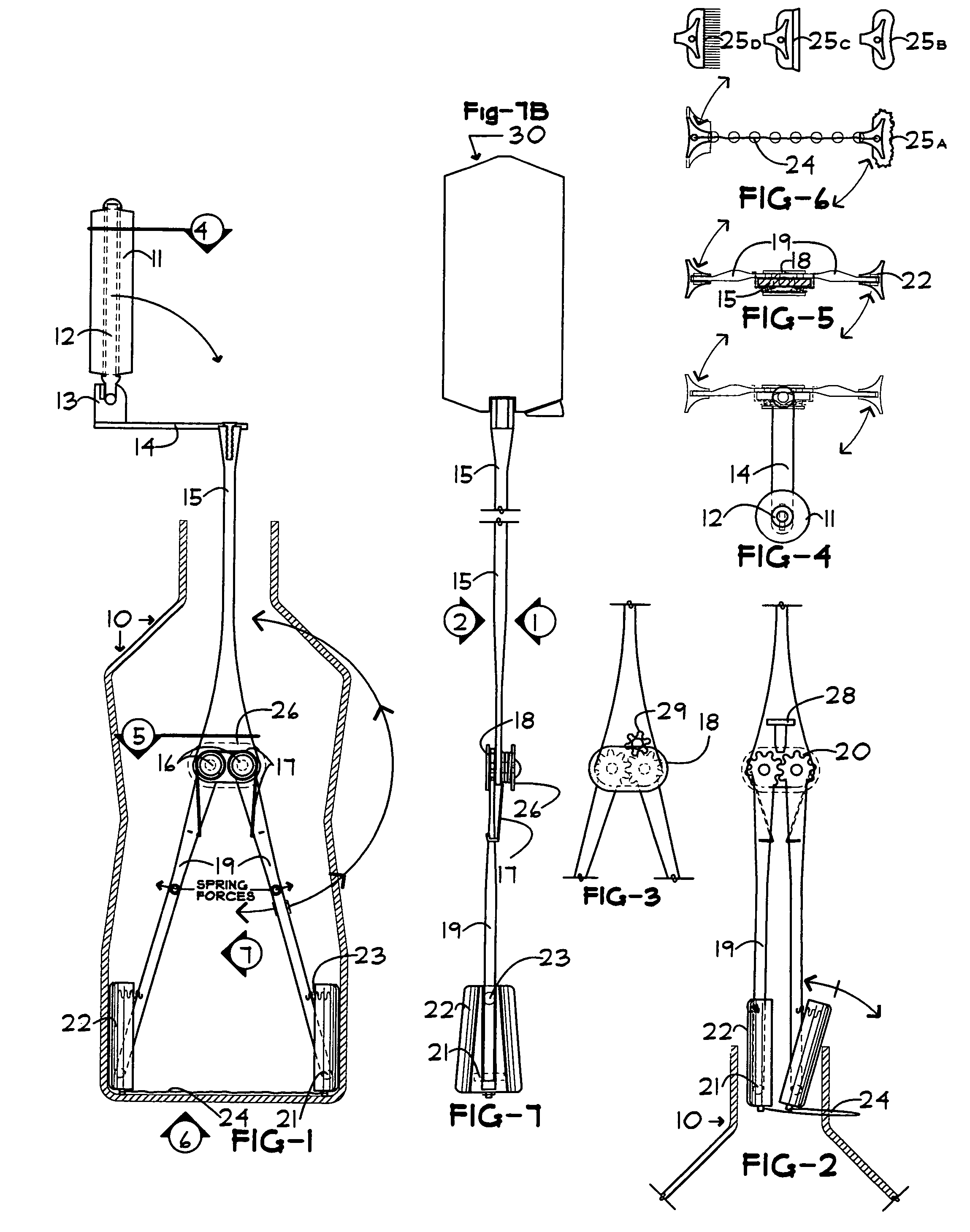 Rotatable container interior cleaning mechanism