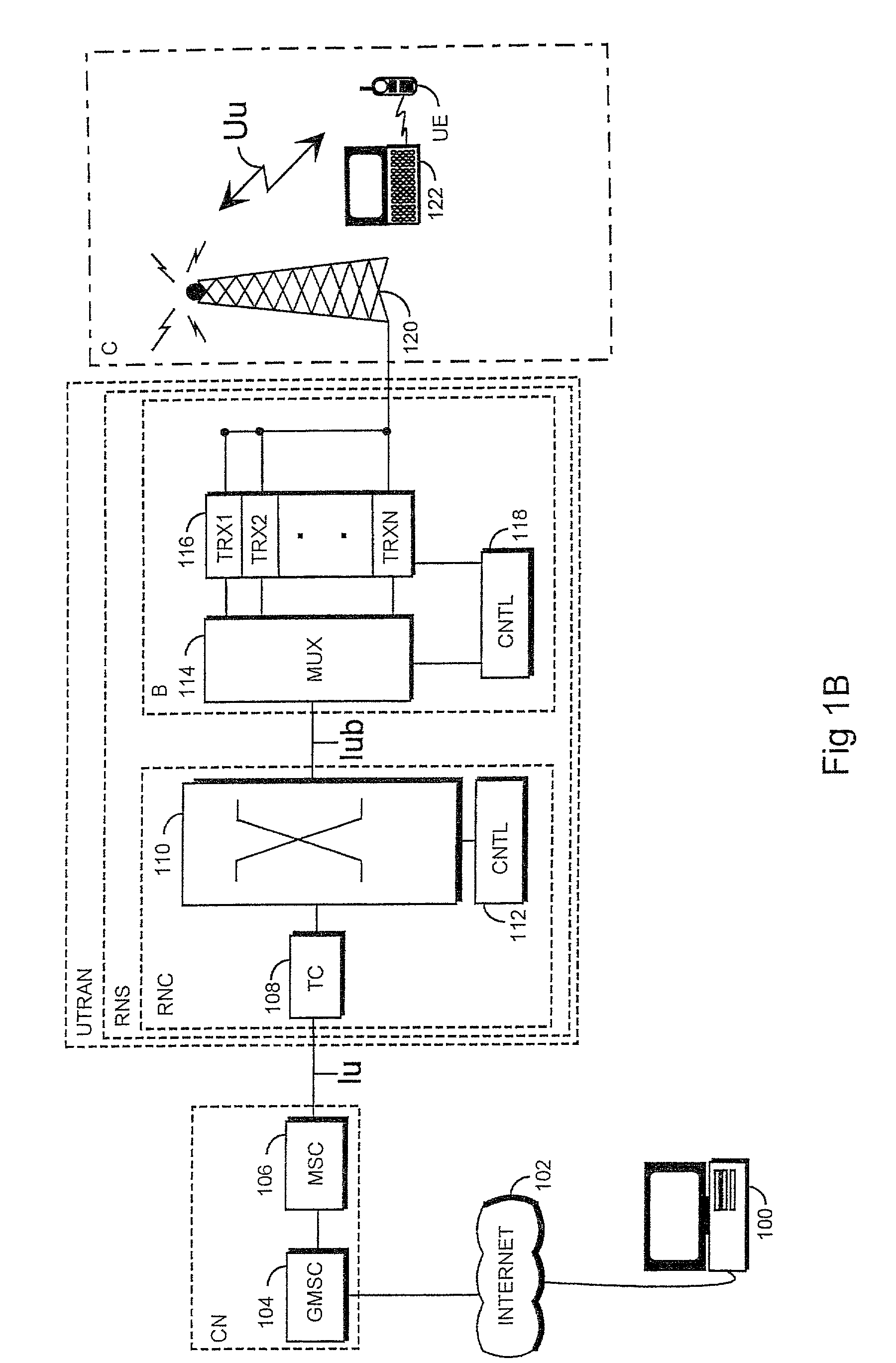 Power control of network part transmitter in radio system