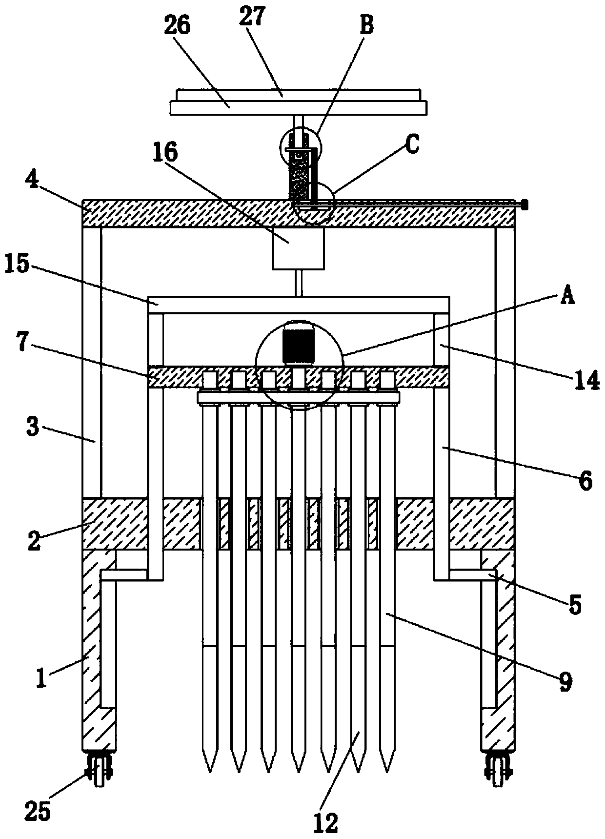 Trenching device for water conservancy project