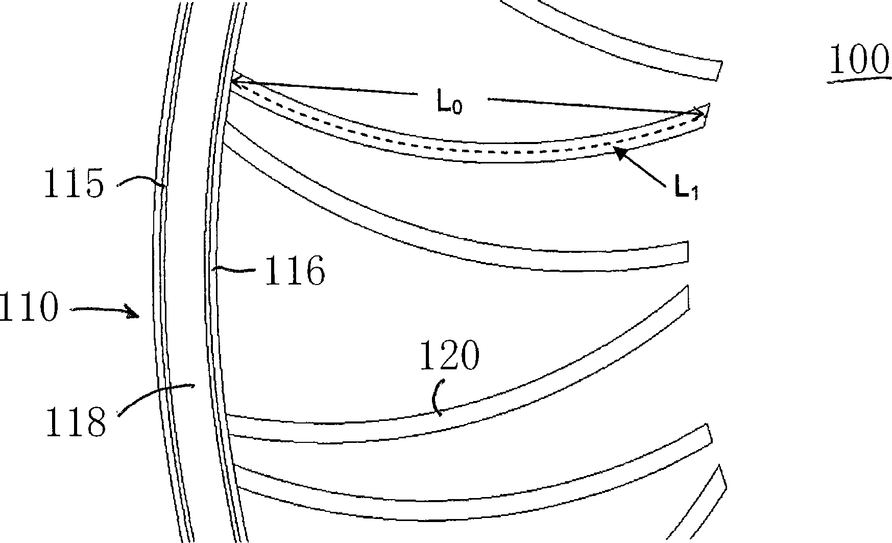 Variable stiffness spoke for a non-pneumatic assembly