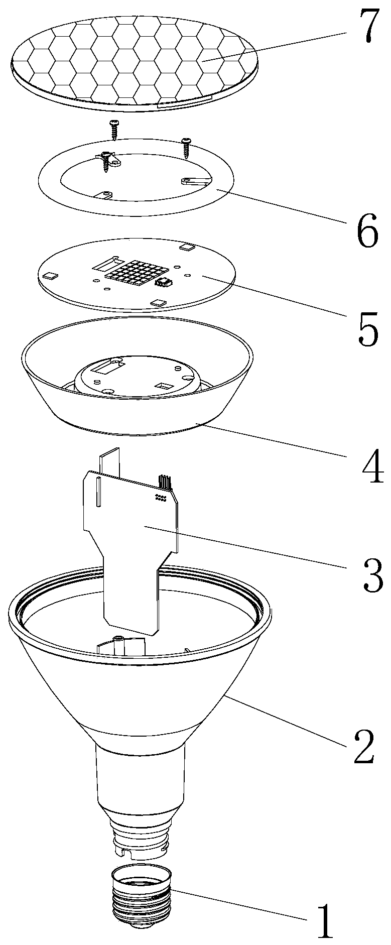 Intelligent dimming RGB LED spotlight with high light quality, and implementation method thereof