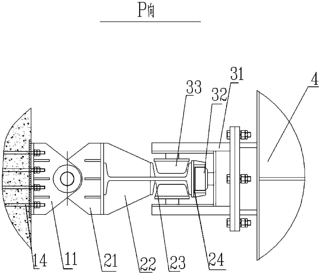 Rotatable type floating debris intercepting and discharging trolley lifting guiderail device