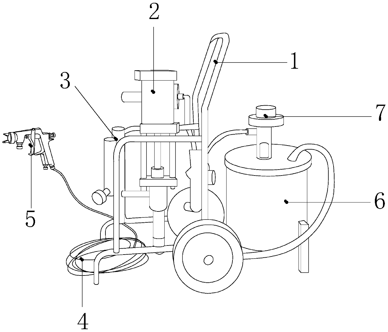 Steel bar spraying equipment for wave-type anti-stirring bridge