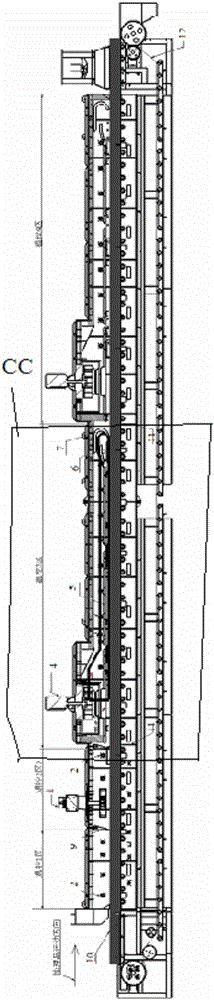 Mesh-belt built-in hot-air cyclic heating tempering furnace and heating method thereof