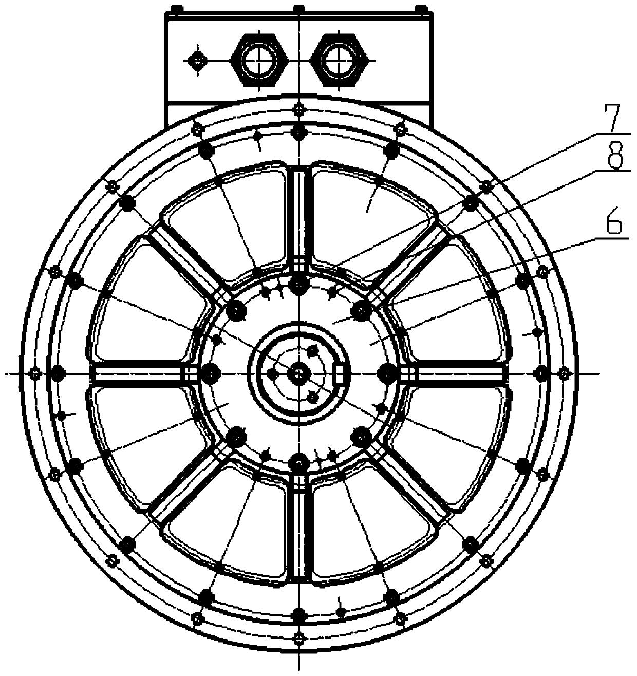 Double-front end cover structure for vertical installation motor