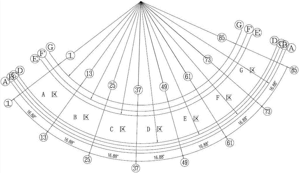 A kind of fan-shaped steel structure building construction technology