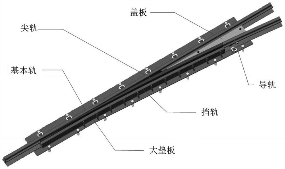 Tramcar turnout switch structure